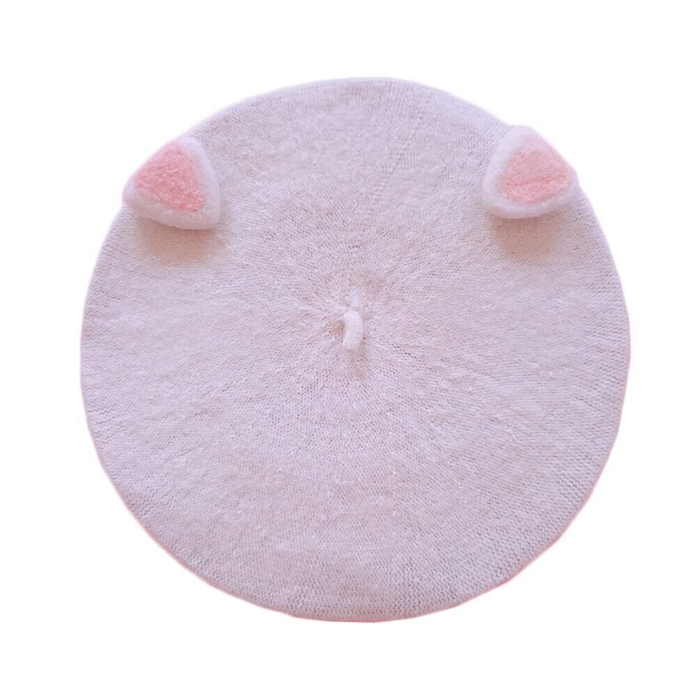 9863 Women Winter Ears Beret Wool French Beanie Hat Lolita Costume Kawaii Cat
